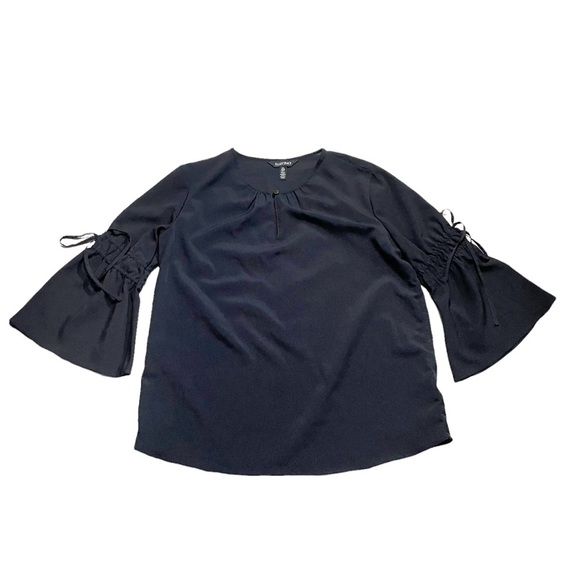 Ellen Tracy Tops - Ellen Tracey Boho Statement Sleeve Business Casual Keyhole Blouse Size Small